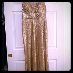 Bari Jay Gold Bridesmaid Dress